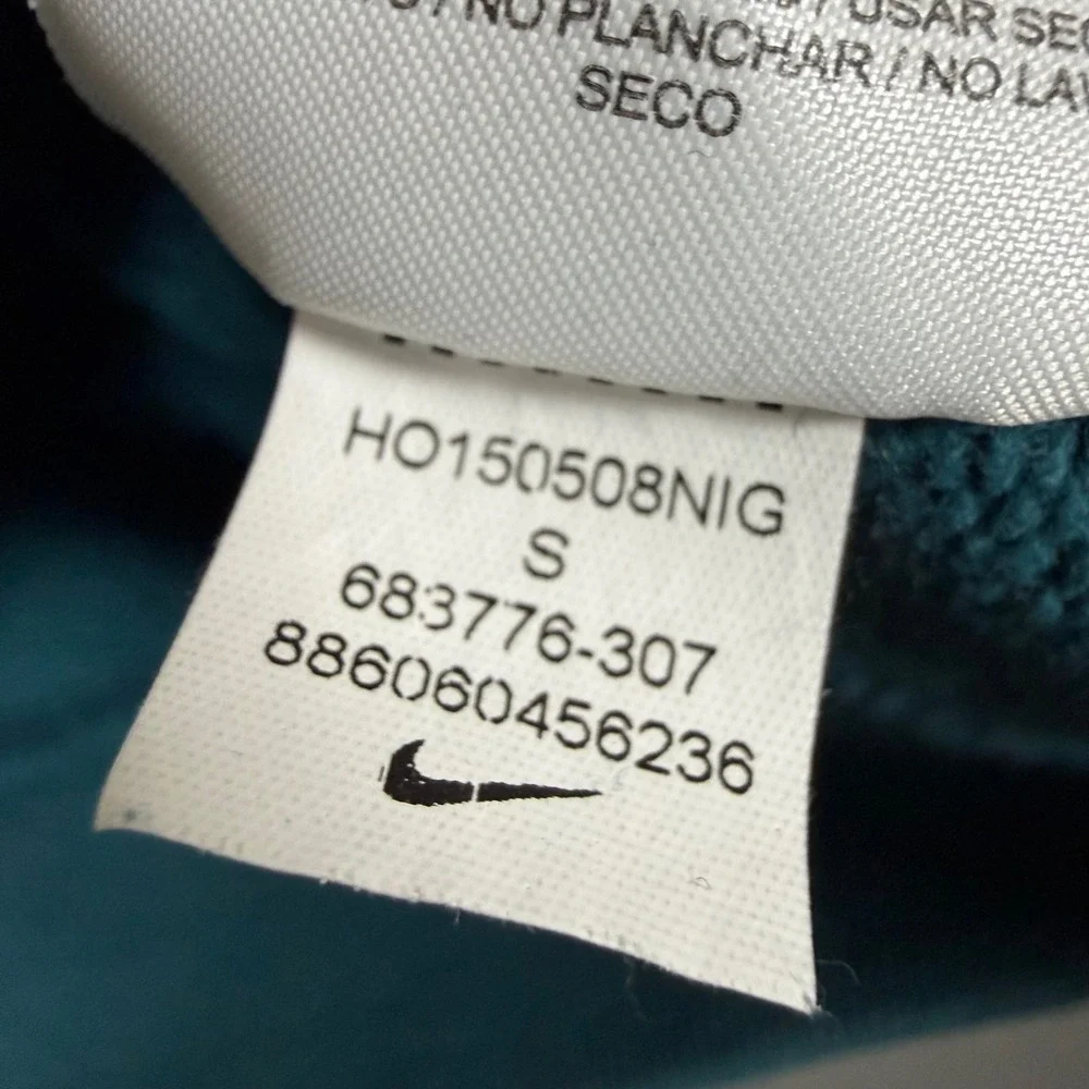 Nike Sportswear Funnel Neck Hoodie‎ Teal Blue Green Womens Small Pullover Cowl